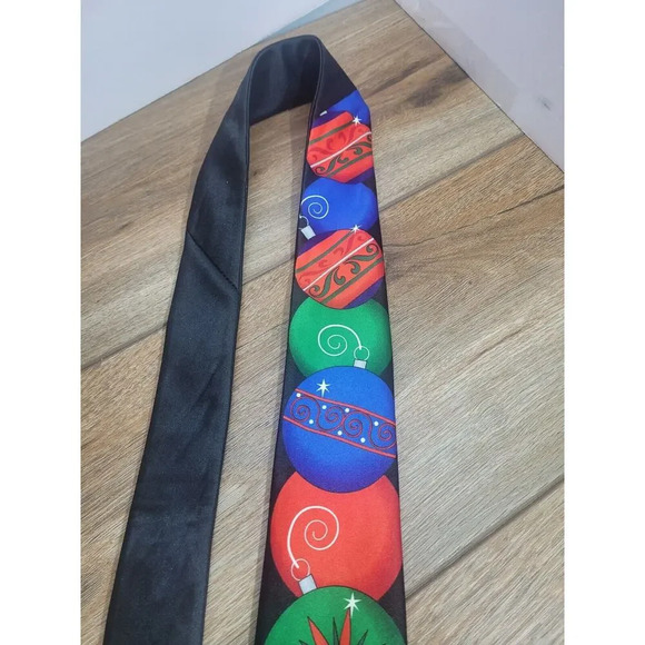 Men's Red Neck Tie Christmas Ornament Holiday Necktie - Picture 8 of 9